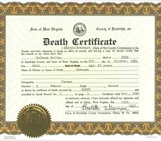 Birth, marriage, death certificates